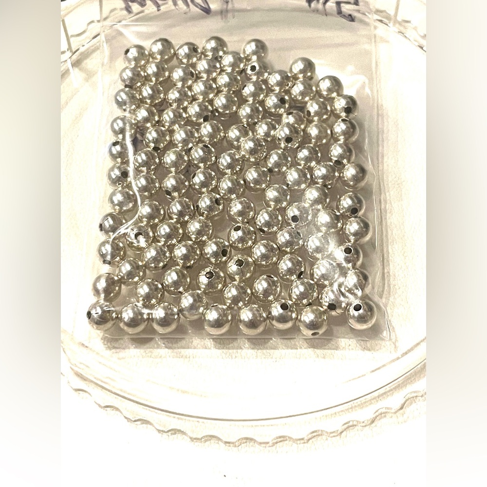 Sterling smooth round beads 5mm